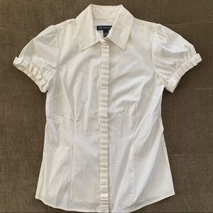 INC White Button Shirt with Ruffles